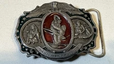 Vintage 1985 Bergamot Rustic Brass Belt Buckle Championship Wrestling
