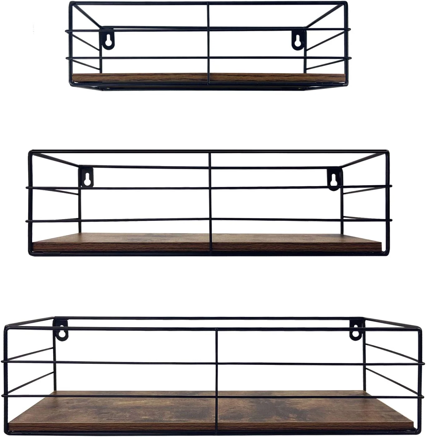 Floating Wall Shelves Set of 3 - Hanging Storage Shelf for Home Use