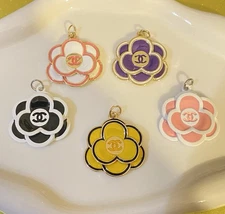 Lot Of 5 Chanel Zipper Pull Button Charms