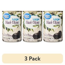 Large Pitted Black Olives, 6 oz Can, Pack of 3