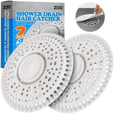 Shower Drain Hair Catcher, Upgraded 2 Pack Premium Silicone Drain Protector ...