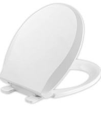 JINGZE Round Toilet Seat White Durable Plastic, Easy Clean