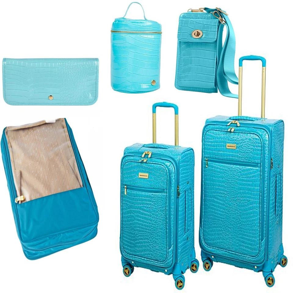 Samantha коричневый чемодан крокодила выбитый Jet Set путешествий коллекции 6 шт бирюзовый - Изображение 2 из 4