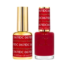 DND DC Gel Polish & Nail Polish Set -Fire Engine Red #067 0.6oz each