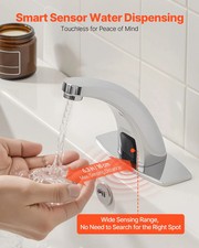 Touchless Bathroom Sink Faucet, Automatic Motion Sensor Restroom Toilet Faucet