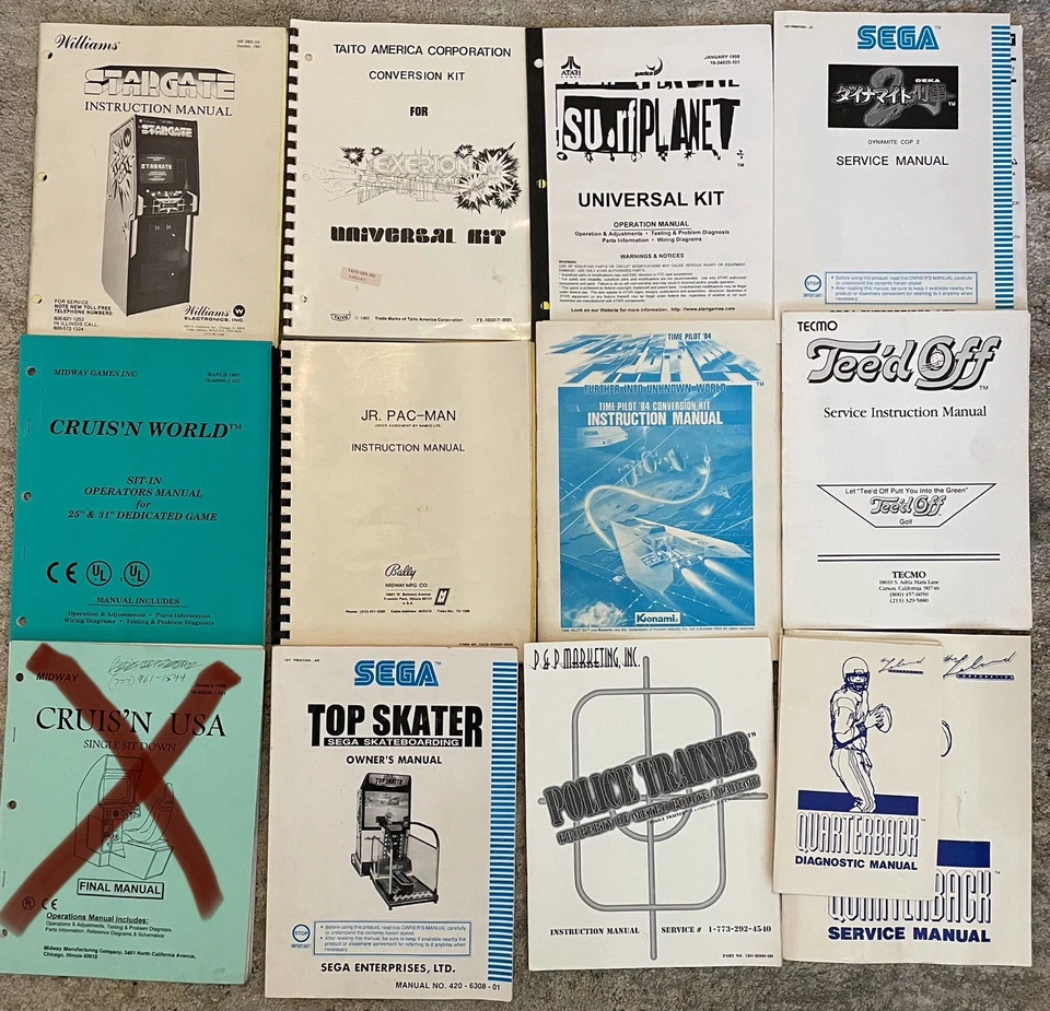 Manuais de operador/serviço de arcade - muitos para escolher (LEIA A DESCRIÇÃO) - Imagem 4 de 4