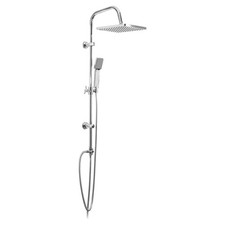 SQUARE ENSEMBLE DE DOUCHE BARRE DE DOUCHE SET COLONNE DOUCHETTE ACIER INOX POMME