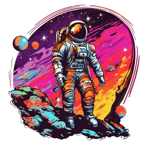 Psychedelic Astronaut Groovy Trippy Hippie Self Adhesive Vinyl Sticker