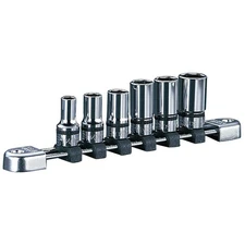 Kyoto Machinery Tools KTC Nepros 9.5mm 3/8 inch Semi-Deep Socket Set 6 NTB3M06A