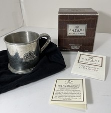 Rara tazza tazza RALPH LAUREN Safari Lion Crest emblema PEWTER RASATURA scatola OEM 🔥