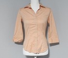Vintage Y2K GAP 3/4 Sleeve Button Up Pastel Orange Blouse Size 2