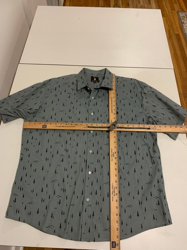 Jack Sage Shirt Mens 2XL Green AOP Forest Breck Short Sleeve Camp Outdoor Gorp - Picture 3 of 9