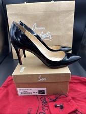 Scarpe con tacco Christian Louboutin Pigalle 85 nere vernice corte UK 7,5 EU 40,5