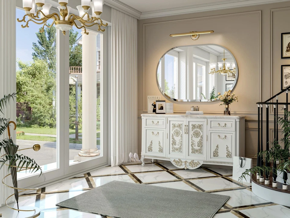 Frameless Oval Mirror, 48"x32" Beveled Large Oval Vanity Mirrors for Bathroom... - Image 2 of 4