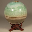 2.7" Blue CARIBBEAN CALCITE Aragonite Sphere w/ Stand– Afghanistan - 69mm - 1 lb — photo 1