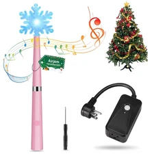Wireless Remote Control Outlet, Magic Light Wand for Christmas Tree Lights an...