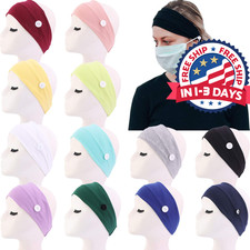 Paquete de 12 diademas anchas bohemias con turbante el stico con botones