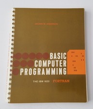 Vintage Basic Computer Fortran Programming IBM 1620 Anderson Spiral Book 1964