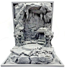 1:18 Scale Necromancer Sanctum Ritual Chamber Diorama Backdrop for Overlord
