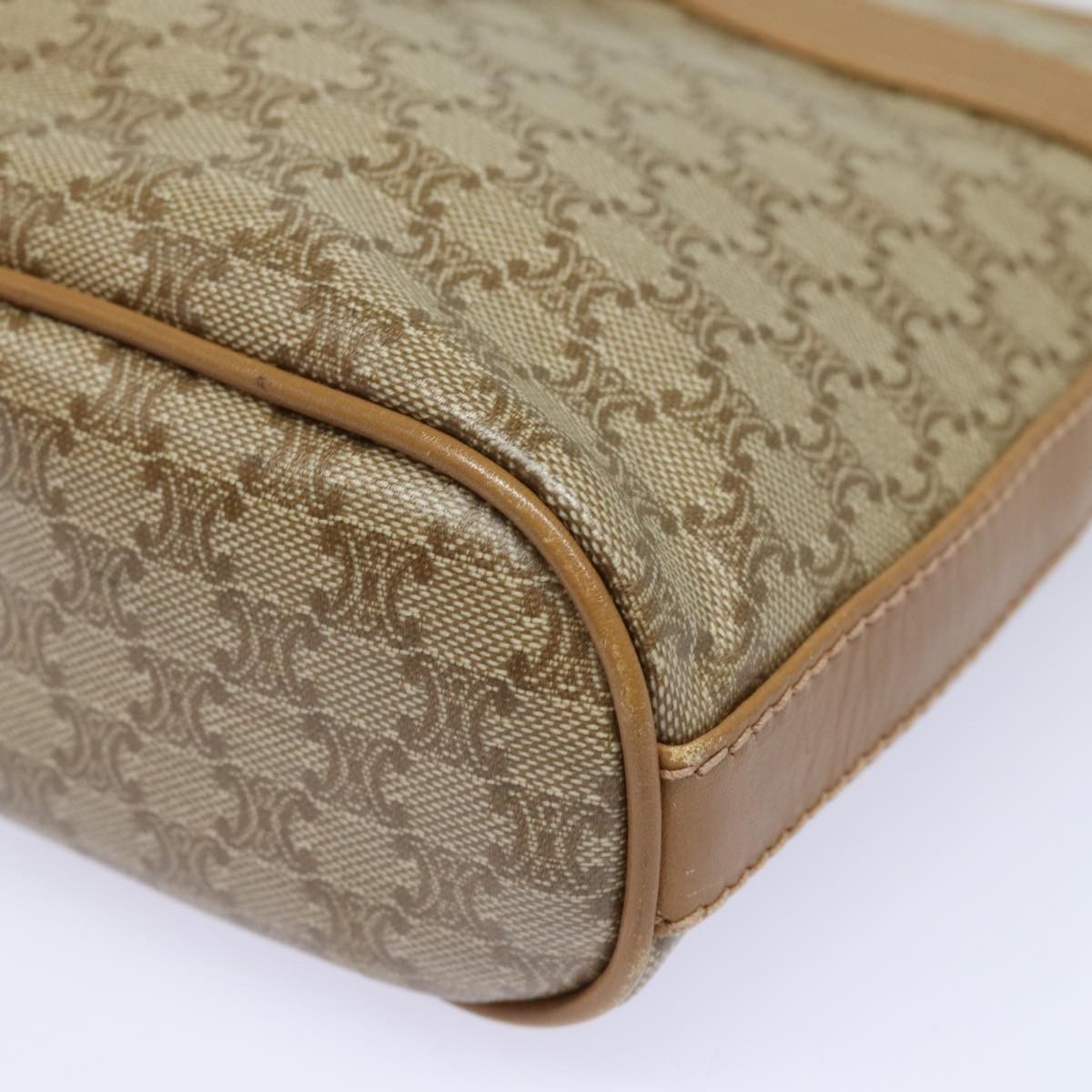 Celine Vintage Macadam Canvas And Leather Beige Shoulder Bag — image 9
