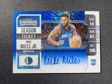 2023-24 Contenders Optic Variation Auto Mike Miles Jr RC Blue Shimmer 15/21 XV44