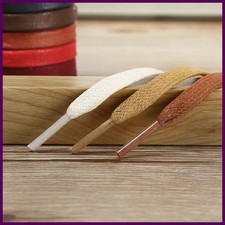 New Flat Waxed Cotton Shoe Laces Unisex Boots Casual Sneakers Shoelace.