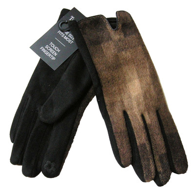 Ladies Gloves By Top It Off, Brown & Black, One Size, Brand New