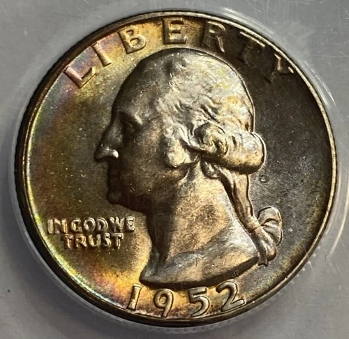 1952 D - Washington Silver Quarter - ANACS MS64 Nice Tone Exact Coin Imaged