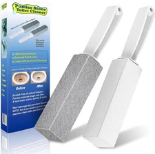 Toilet Bowl Cleaner Pumice Stone -Hard Water Stain Remover with Long Handle 