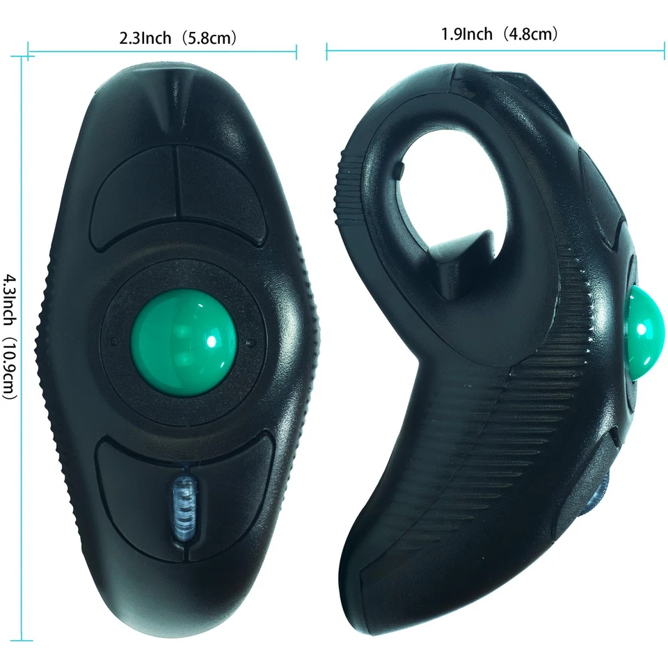 Y-10L Finger Handheld Trackball Mouse with Laser Pointer, 2.4G USB Wireless T... - Image 2 of 4
