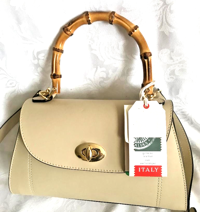 DIVINA FIRENZE -HANDMADE in ITALY - Genuine Leather Handbag Bamboo
