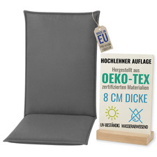 Pillows24 Hochlehner Auflagen 120x50x8 cm 200g/m² wasser- & UV-beständig Outdoor