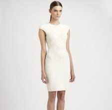 Alexander McQueen Cream Honeycomb Dress
