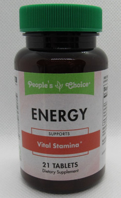 Peoples Choice ENERGY  Supports Vital Stamina 21 Tablets Dietary Supplement