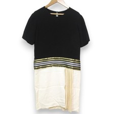 GUCCI Frida Giannini short sleeve knee length dress 38 black white Women USED