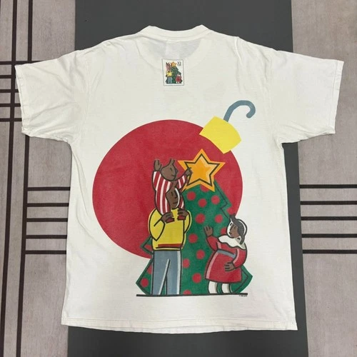 Vintage 1996 USPS Christmas Stamp T-Shirt XL Tultex Santa Family Tree 32c image 2