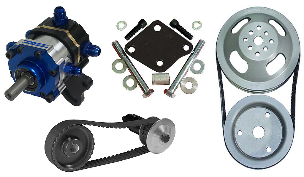 NEW KSE TANDEM X BELT DRIVE PUMP KIT FOR SBC,POWER STEERING & FUEL PUMP