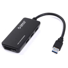 Ultra Slim 3 Port Type C USB 3.0 Data Hub Charger+TF+SD Card For Laptop
