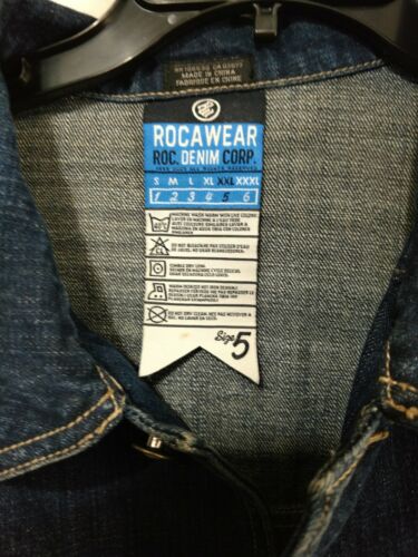 Roca Wear Denim 5 Pocket Jacket Blue Wash Size 2X Unique Details! NEVER WORN - Picture 3 of 6