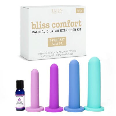 4-Vaginal Dilator Kit Sizes 5-8 Premium Silicone Pelvic Floor Exerciser & Glide