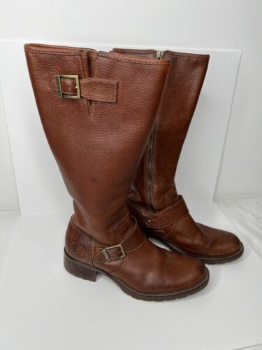 Timberland Leather Women’s Tall Boots Buckle Size 