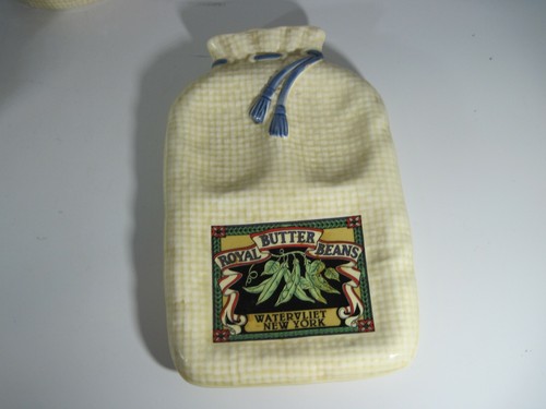 Vintage Burlap Sack Canister, Salt & Pepper Shaker and Spoon Holder - Picture 2 of 7