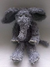 Vintage Jellycat J290 Very RARE Old Friend Bunglie Elephant  10” Grey Shaggy 