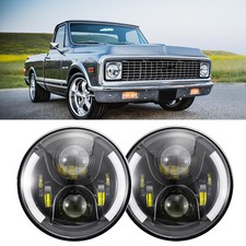 For Chevy Blazer 70-79 C10 Pickup 69-74 LED 7" Headlight Ring Hi/Lo Turn Signal