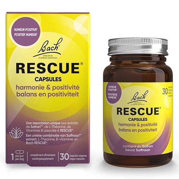 Complément alimentaire Rescue Harmonie et positivité en 30 capsules pour l'équilibre émotionnel