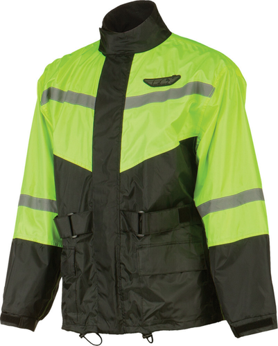 Fly Racing 2 Piece Motorcycle Rain Suit - Black/Hi-Vis Yellow - 479-8018 - - Picture 2 of 11