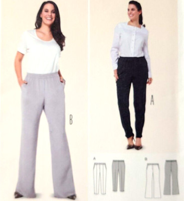 Uncut Burda 6859 Easy Sewing Pattern Comfy Loose Pants Plus Size 18-34 E 44-60