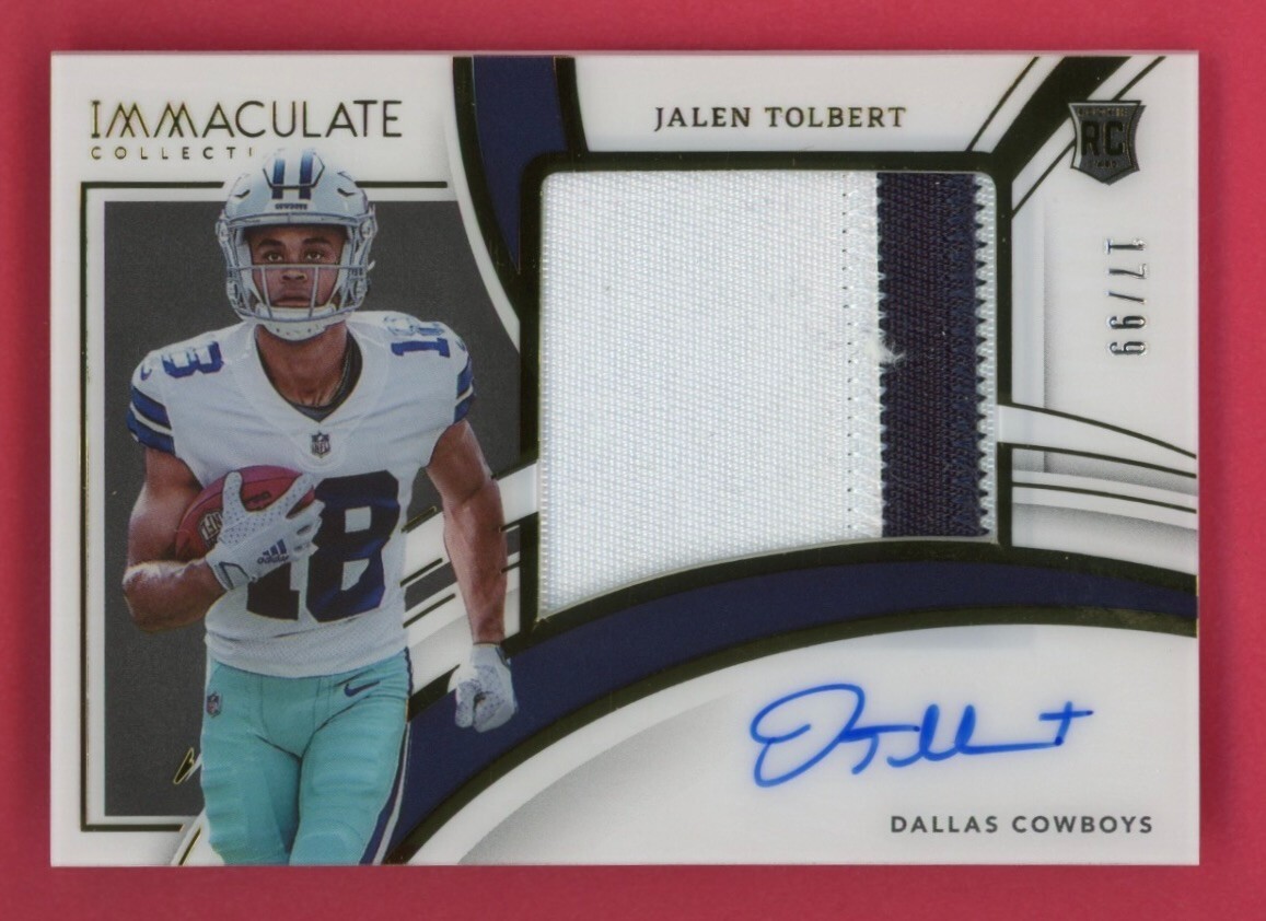 Jalen Tolbert Panini Immaculate Collection Premium Patch Rookie Autographs #PPRJTO Base