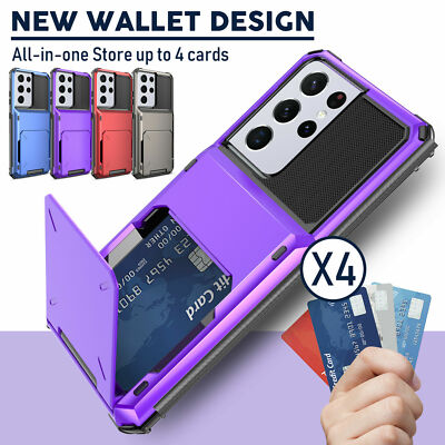 For Samsung S24+ S25 FE S23 S26 Ultra Case Shockproof Wallet Card Holder Cover