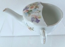 Antique 19th C German Porcelain Floral Invalid Infant Feeder, Nice Condition 19